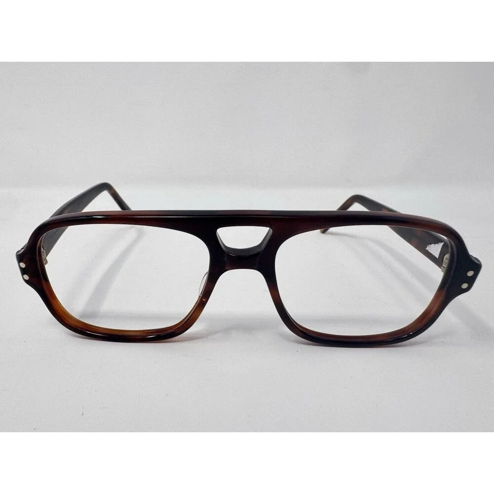 Vintage JAN Charger USA Eyeglass Frames Only 48-17-145 Brown Tortoise NOS